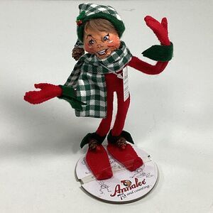 Annalee Red Northwoods Elf 9" Holiday Christmas Red Green 2018 75 Year Tags